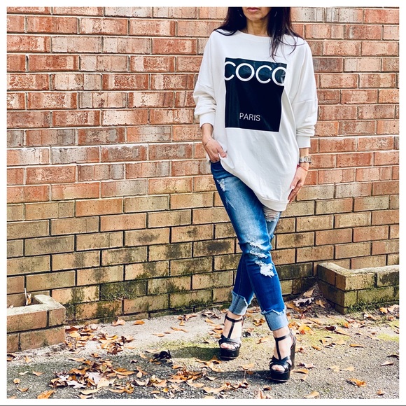 ✨LAST ✨PARIS✨Fabulous CoCo Paris chic sweatshirt - Picture 4 of 5
